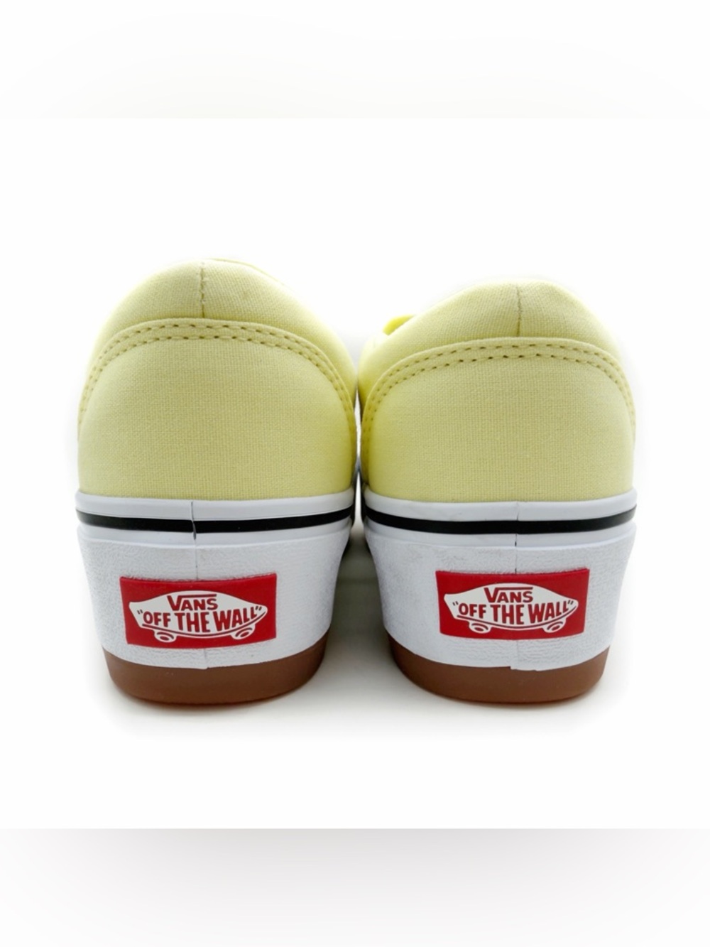 Vans Asher Platform Slip On Shoes Women’s 7 Pastel Yellow White - Picture 3 of 7